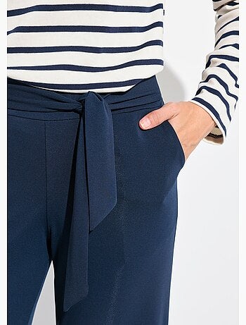 Pantalones elásticos fluidos con cinturón - AFIBEL
