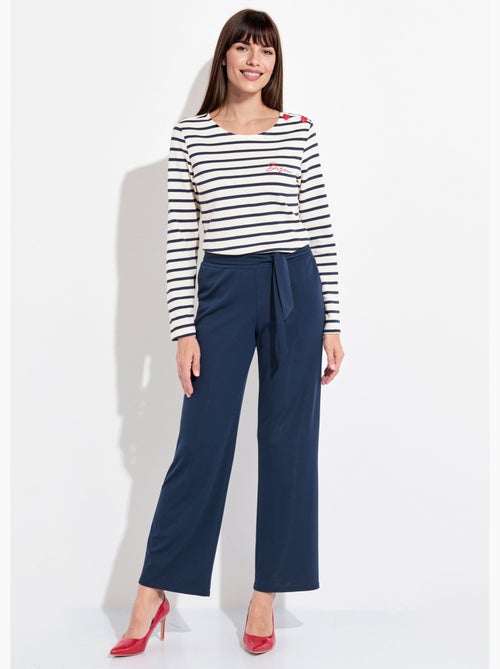 Pantalones elásticos fluidos con cinturón - AFIBEL - Kiabi