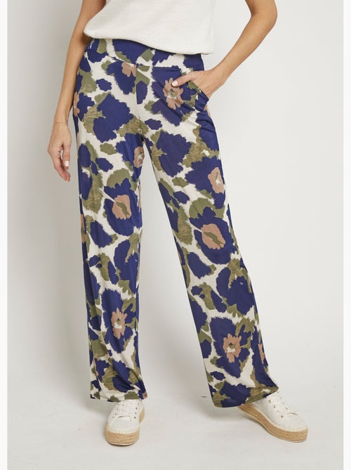 Pantalones elásticos fluidos con estampado floral elegante - Afibel - Kiabi