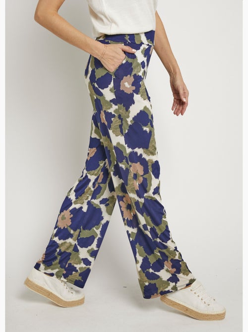 Pantalones elásticos fluidos con estampado floral elegante - Afibel - Kiabi