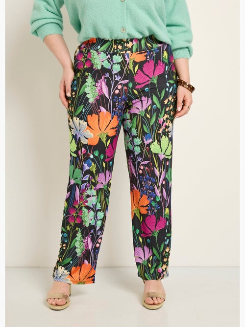 Pantalones elásticos fluidos, estampado floral poético - Afibel - Kiabi