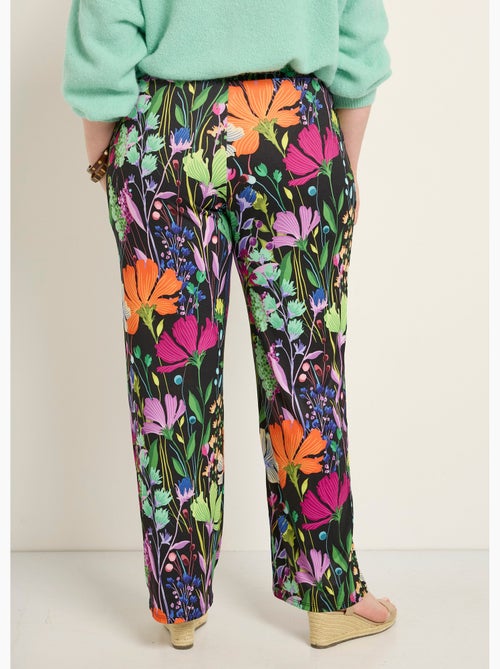 Pantalones elásticos fluidos, estampado floral poético - Afibel - Kiabi