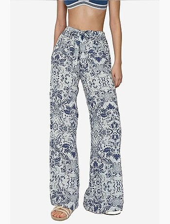 Pantalones estampados de cintura elástica y pierna ancha hiccup