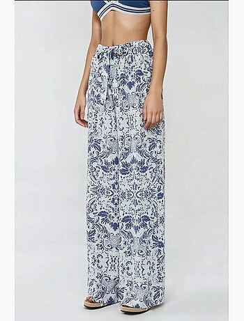 Pantalones estampados de cintura elástica y pierna ancha hiccup
