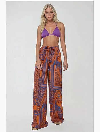 Pantalones estampados de cintura elástica y pierna ancha hiccup