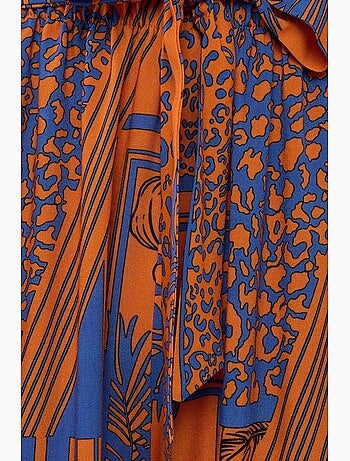 Pantalones estampados de cintura elástica y pierna ancha hiccup