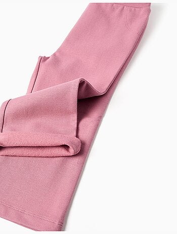 Pantalones Fleece Cardados, Rosa