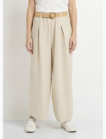 Pantalones fluidos + cinturón trenzado - AFIBEL