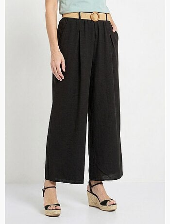 Pantalones fluidos + cinturón trenzado - AFIBEL