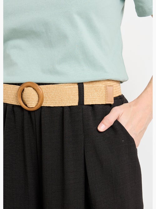 Pantalones fluidos + cinturón trenzado - AFIBEL - Kiabi