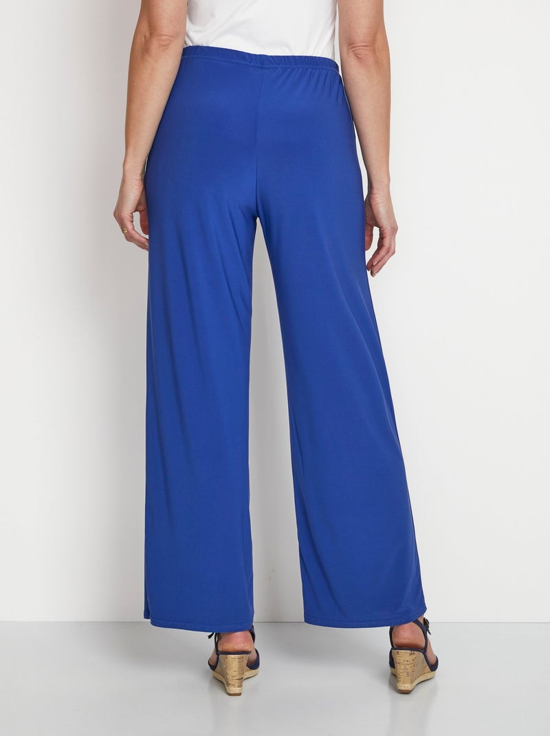 Pantalones fluidos de malla con cintura elástica - Afibel Azul - Kiabi