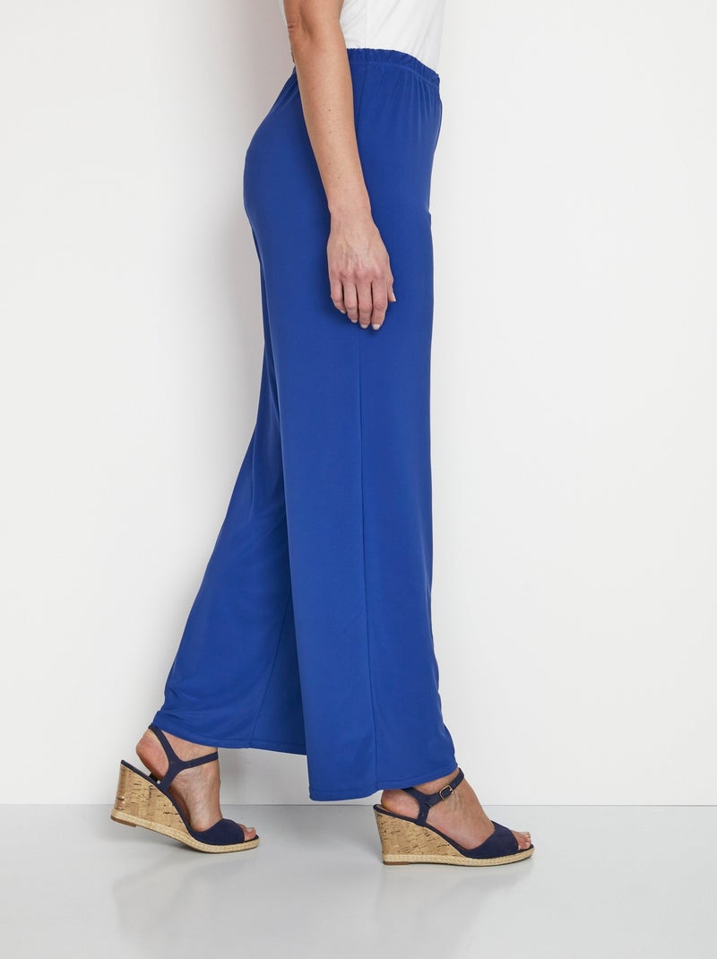 Pantalones fluidos de malla con cintura elástica - Afibel Azul - Kiabi