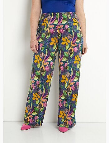 Pantalones fluidos de malla con cintura elástica - Afibel