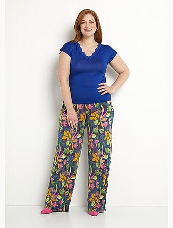 Pantalones fluidos de malla con cintura elástica - Afibel