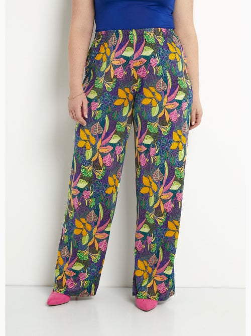 Pantalones fluidos de malla con cintura elástica - Afibel - Kiabi