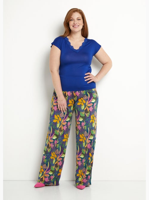 Pantalones fluidos de malla con cintura elástica - Afibel - Kiabi