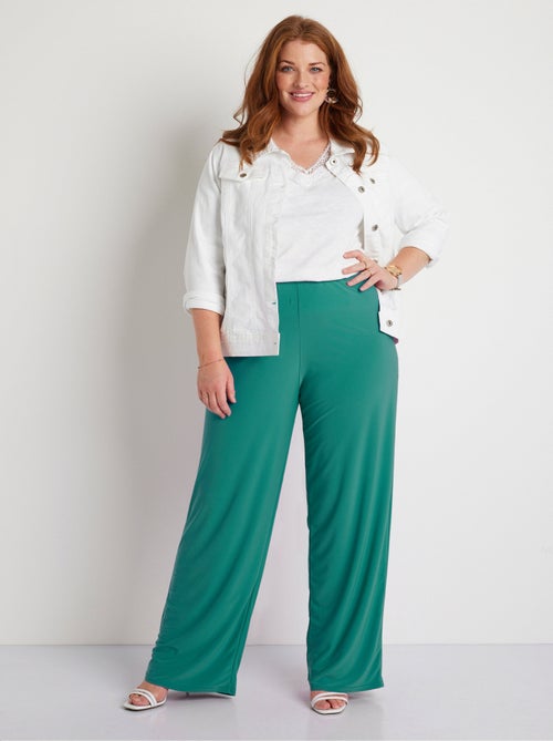 Pantalones fluidos de malla con cintura elástica - Afibel - Kiabi