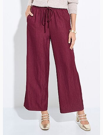 Pantalones fluidos elásticos de sarga lisa - AFIBEL