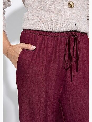 Pantalones fluidos elásticos de sarga lisa - AFIBEL