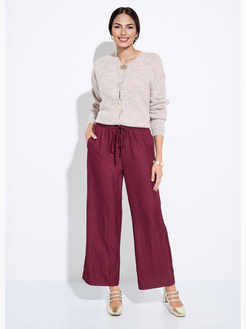 Pantalones fluidos elásticos de sarga lisa - AFIBEL - Kiabi