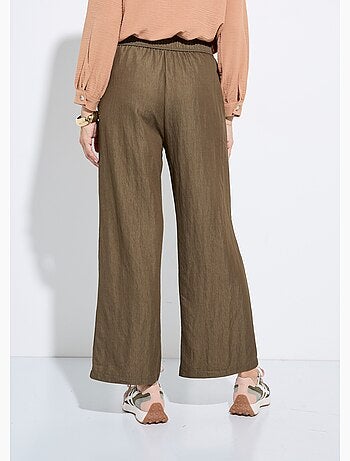 Pantalones fluidos elásticos de sarga lisa - AFIBEL