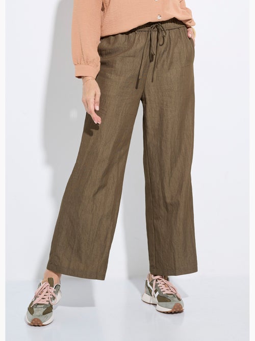 Pantalones fluidos elásticos de sarga lisa - AFIBEL - Kiabi