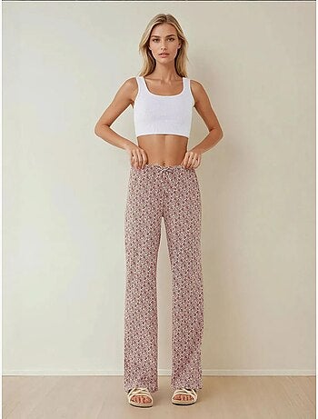Pantalones holgados con estampado de pierna ancha