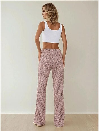 Pantalones holgados con estampado de pierna ancha