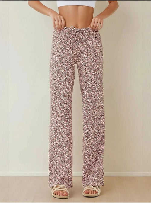 Pantalones holgados con estampado de pierna ancha - Kiabi Pantalones holgados con estampado de pierna ancha - Kiabi