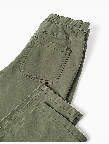 Pantalones holgados de sarga con bolsillos