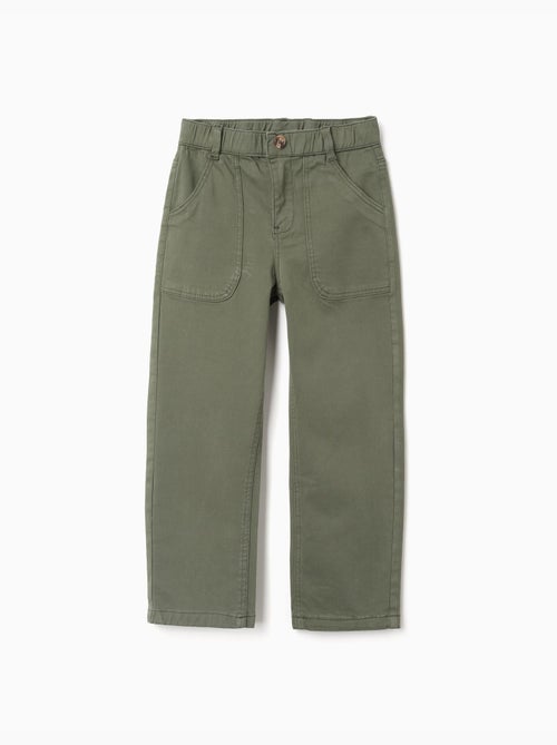 Pantalones holgados de sarga con bolsillos - Kiabi