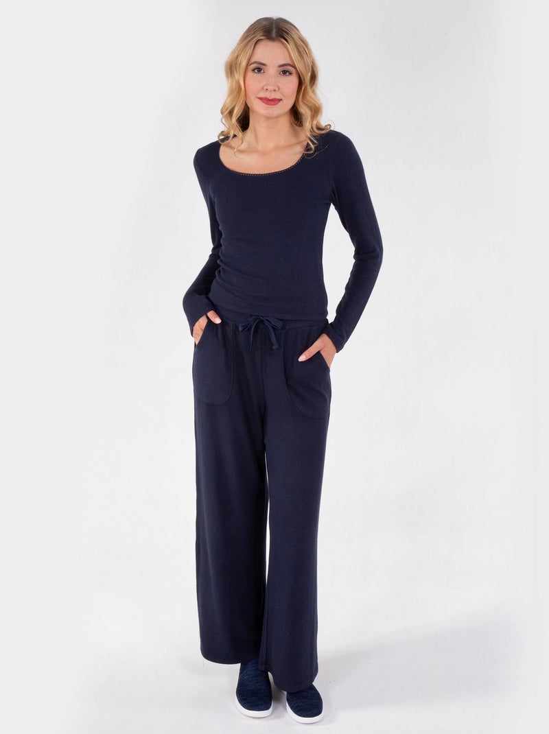Pantalones homewear mujer Isotoner Azul marino - Kiabi