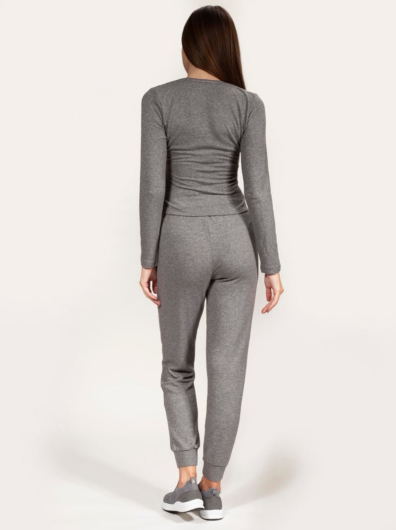 Pantalones homewear mujer Isotoner Gris jaspeado - Kiabi
