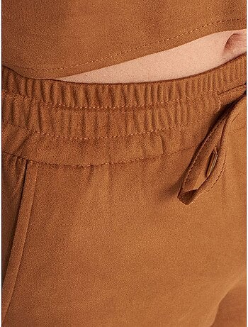 Pantalones jogger de ante sintético