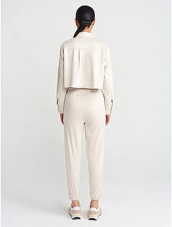 Pantalones jogger de ante sintético