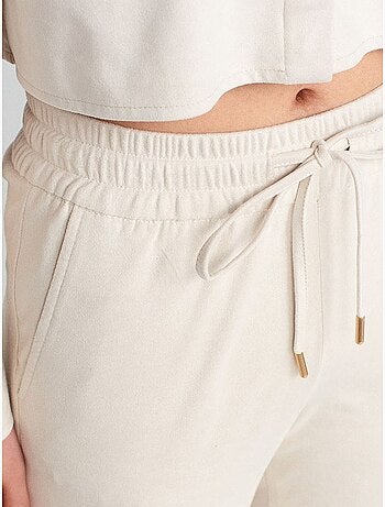 Pantalones jogger de ante sintético