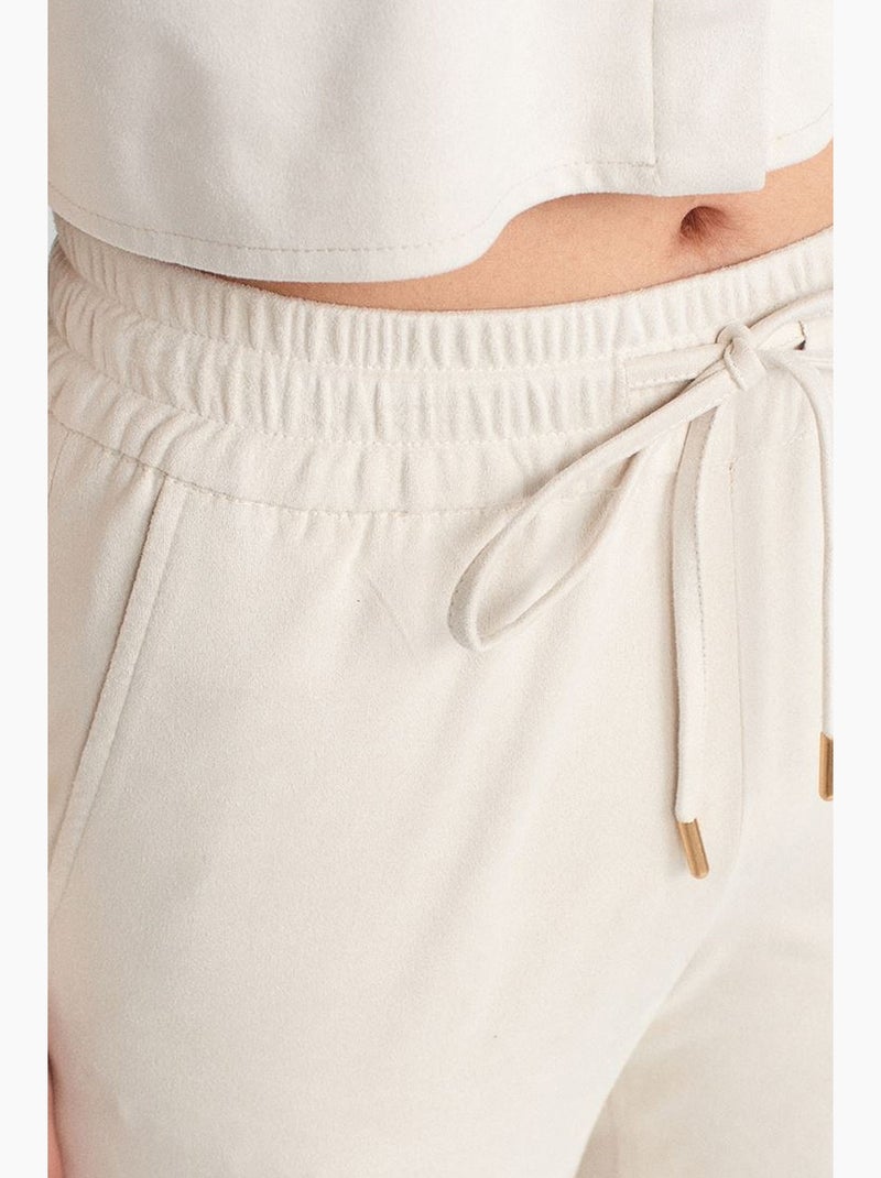 Pantalones jogger de ante sintético dilvin Crema - Kiabi