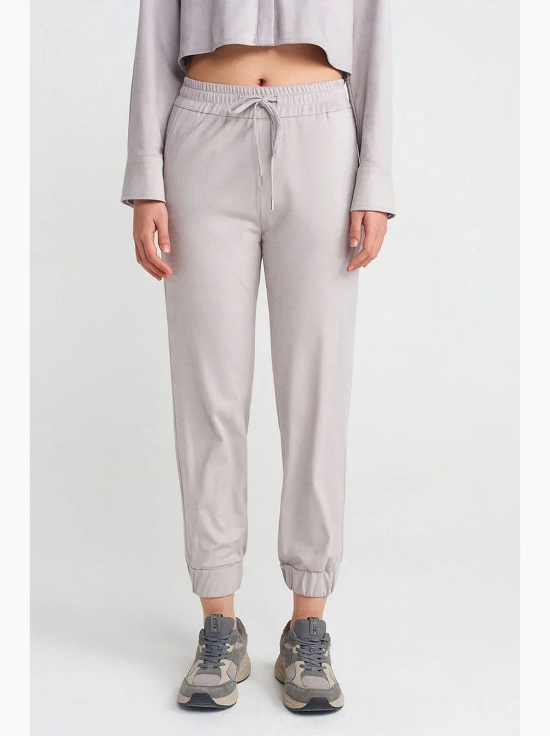 Pantalones jogger de ante sintético dilvin Gris claro - Kiabi