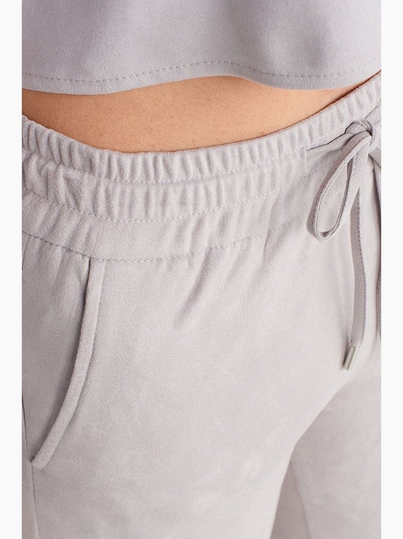 Pantalones jogger de ante sintético dilvin Gris claro - Kiabi