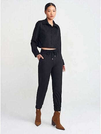 Pantalones jogger de ante sintético