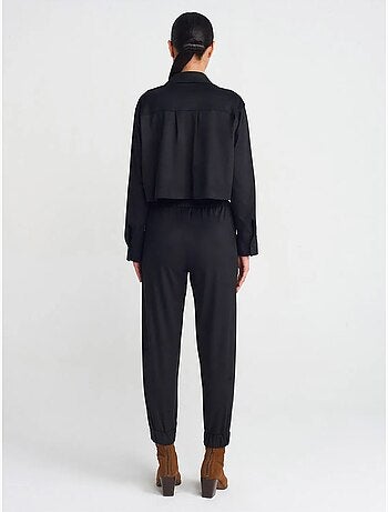 Pantalones jogger de ante sintético
