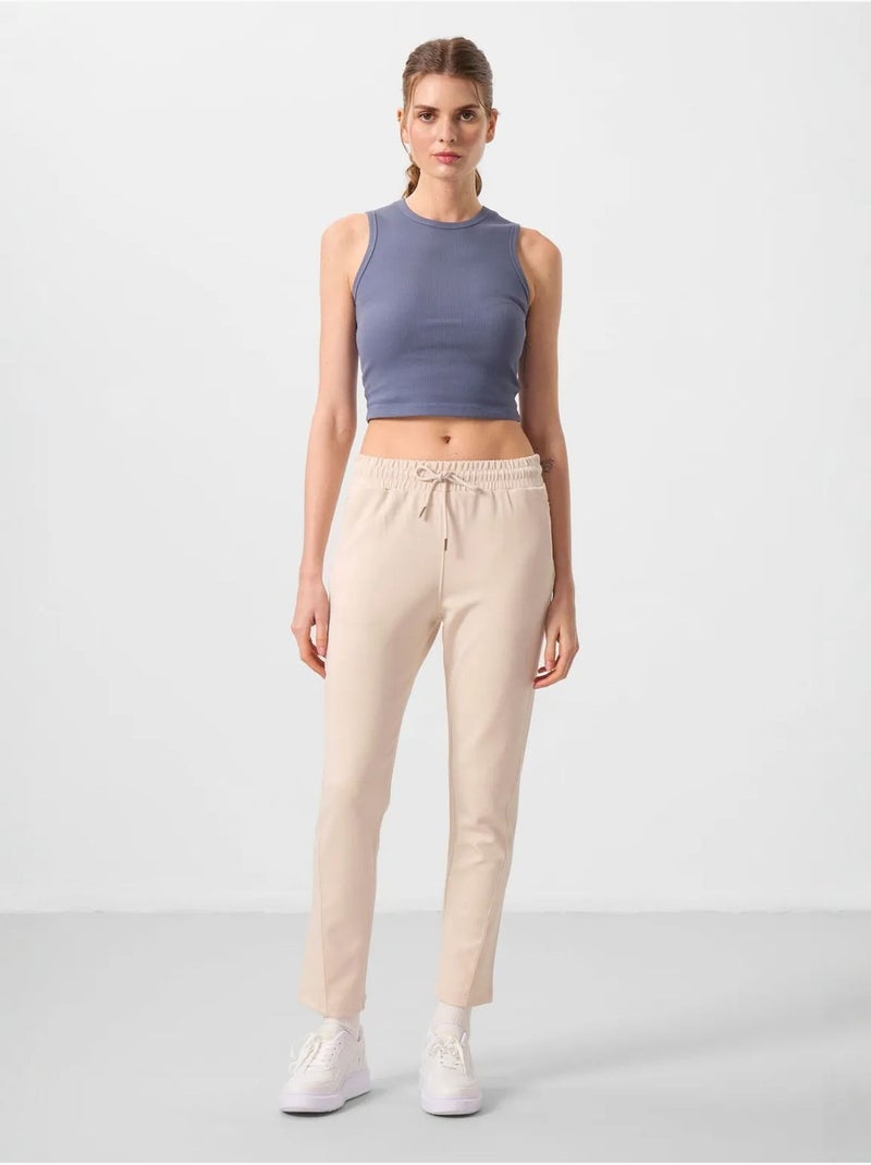 Pantalones jogger de mujer con cremallera tommy Beige arcilla - Kiabi