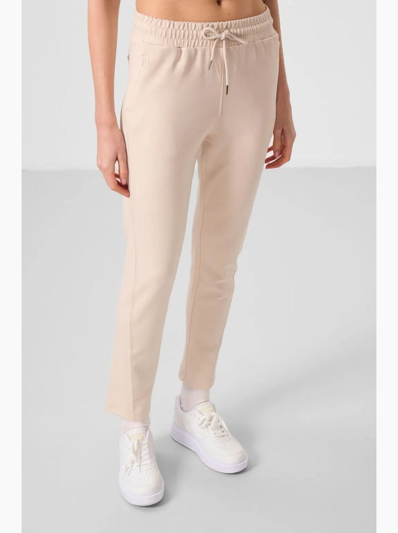 Pantalones jogger de mujer con cremallera tommy Beige arcilla - Kiabi