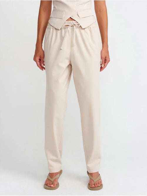 Pantalones jogger de mujer en mezcla de lino - Kiabi