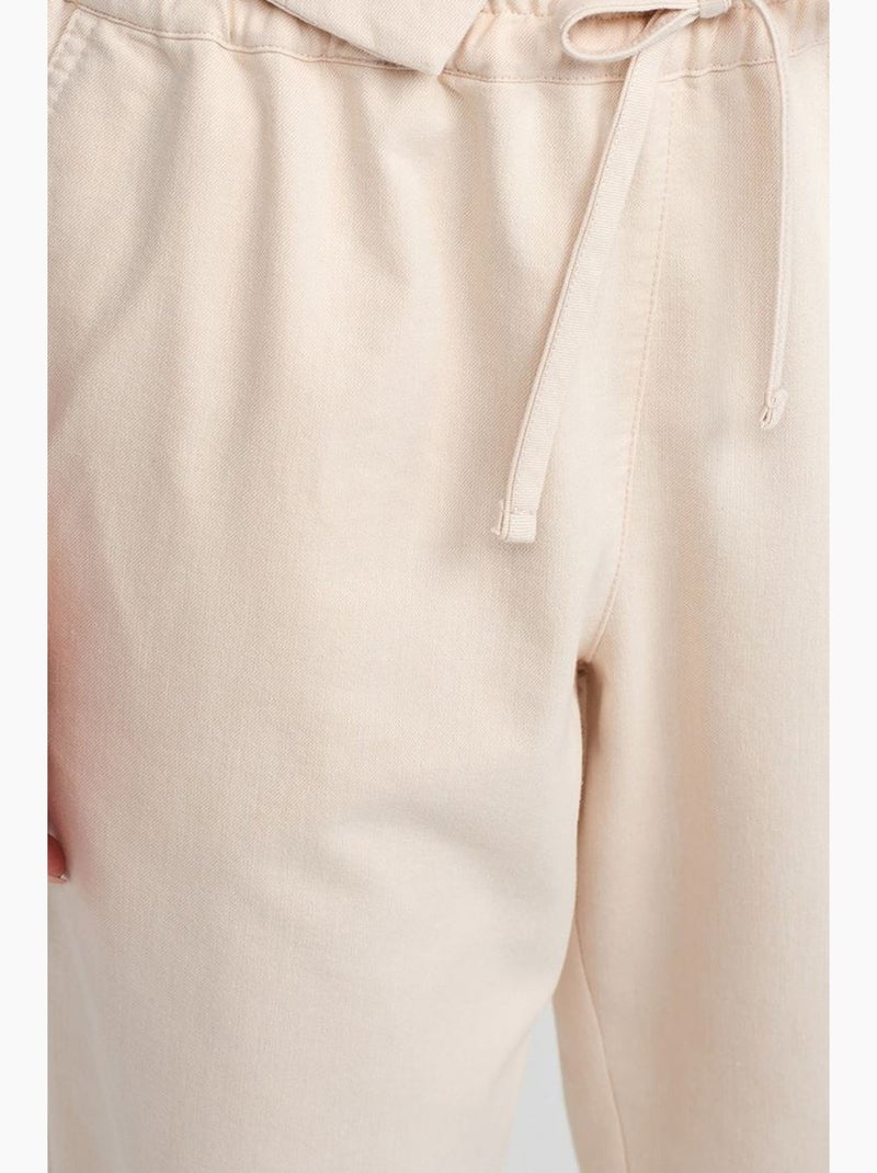 Pantalones jogger de mujer en mezcla de lino dilvin Crema - Kiabi