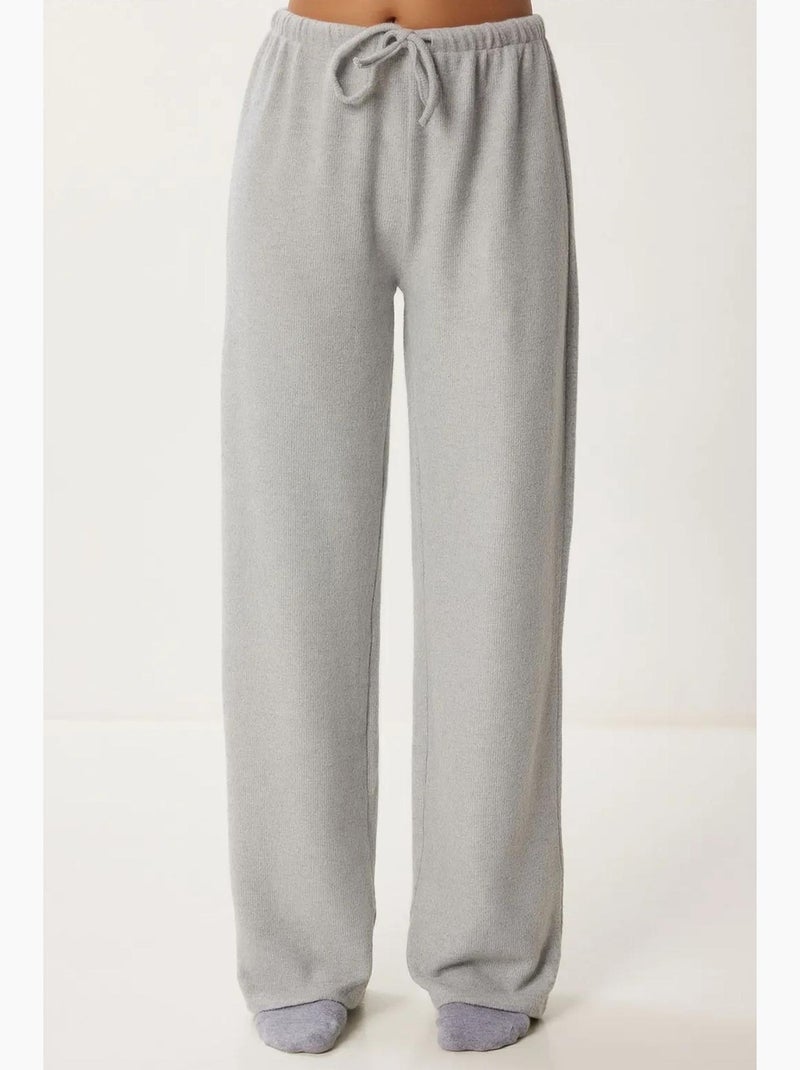 Pantalones jogger de pierna ancha con cierre de cordón istanbul Gris claro - Kiabi