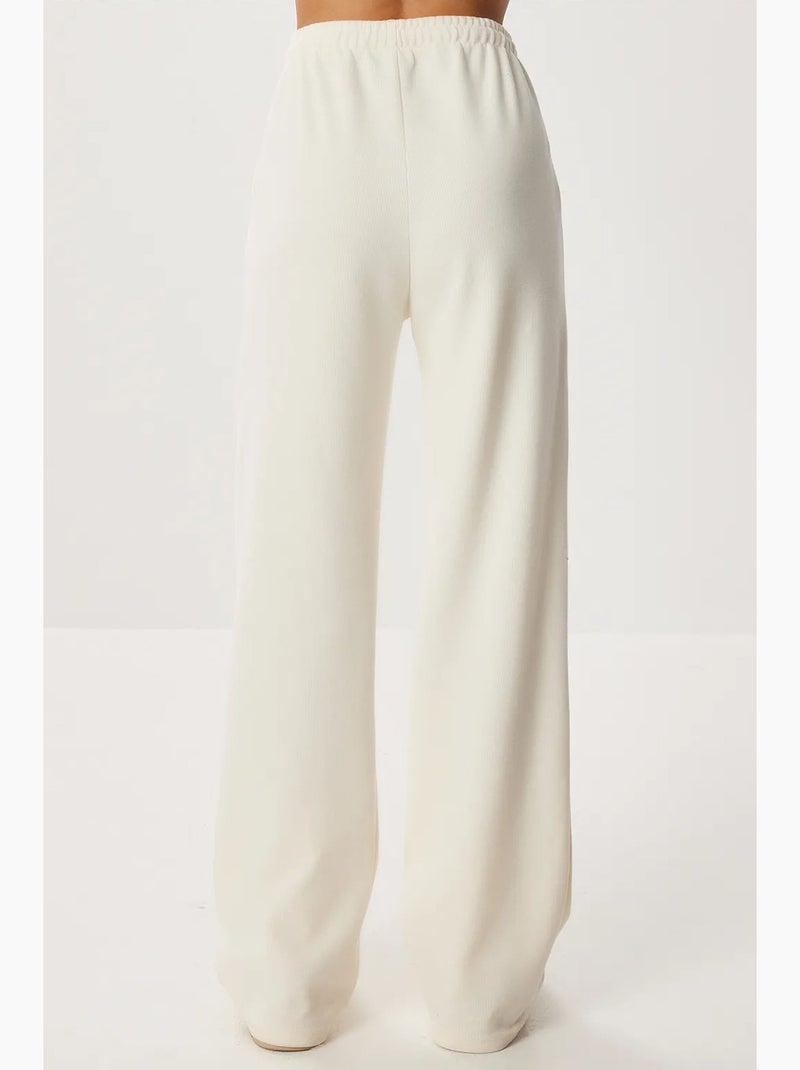 Pantalones jogger de pierna ancha con cierre de cordón istanbul Marfil - Kiabi