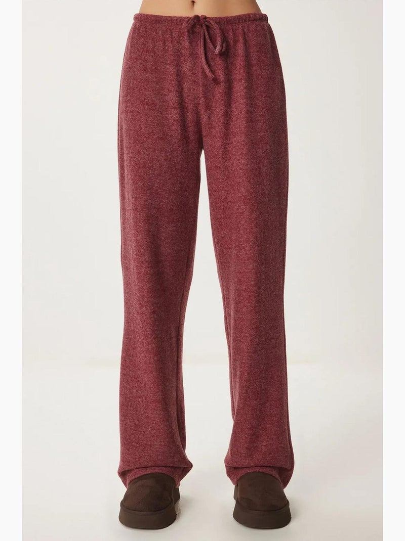 Pantalones jogger de pierna ancha con cierre de cordón istanbul Rojo burdeos - Kiabi