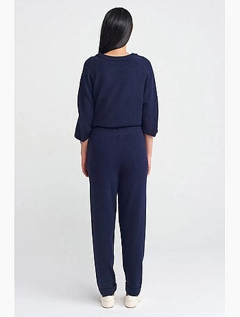 Pantalones jogger de punto con lúrex para mujer dilvin