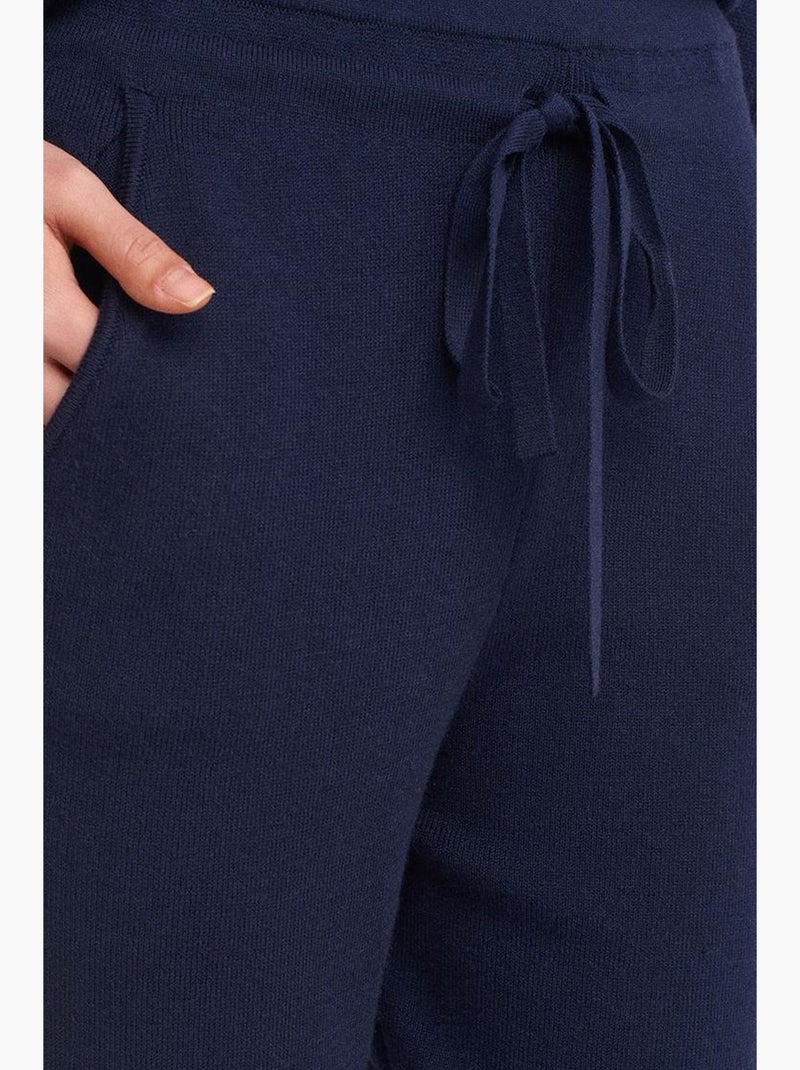 Pantalones jogger de punto con lúrex para mujer dilvin Azul marino - Kiabi